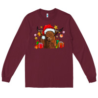 Festive Highland Cow Long Sleeve Tee | Teevron