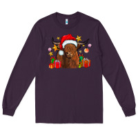 Plum festive highland cow Long Sleeve Tee - CowhideDigitalArt