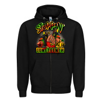 Black Steppin' into Juneteenth black girl sneakers Zipper Hoodie - RanaPortraitStore