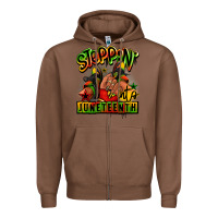 Chestnut Steppin' into Juneteenth black girl sneakers Zipper Hoodie - RanaPortraitStore