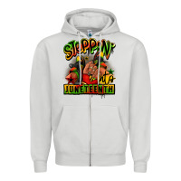 Dove Grey Steppin' into Juneteenth black girl sneakers Zipper Hoodie - RanaPortraitStore