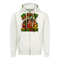 Oatmeal Heather Steppin' into Juneteenth black girl sneakers Zipper Hoodie - RanaPortraitStore