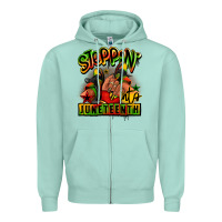 Seafoam Steppin' into Juneteenth black girl sneakers Zipper Hoodie - RanaPortraitStore