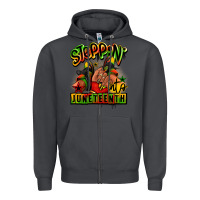 Smoke Steppin' into Juneteenth black girl sneakers Zipper Hoodie - RanaPortraitStore