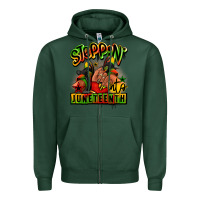Sports Green Steppin' into Juneteenth black girl sneakers Zipper Hoodie - RanaPortraitStore