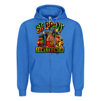 True Royal Steppin' into Juneteenth black girl sneakers Zipper Hoodie - RanaPortraitStore