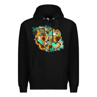 Black Leopard Sunflower Cowhide Glitter Heart Premium Hoodie - Jasminsmagicworld