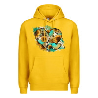 Lemon Leopard Sunflower Cowhide Glitter Heart Premium Hoodie - Jasminsmagicworld