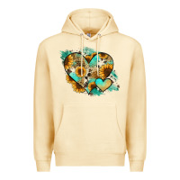 Pina Colada Leopard Sunflower Cowhide Glitter Heart Premium Hoodie - Jasminsmagicworld