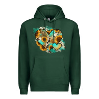 Sports Green Leopard Sunflower Cowhide Glitter Heart Premium Hoodie - Jasminsmagicworld