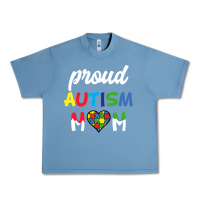 Pebble Blue Proud Autism Mom Mothers Day Gift Autism Awareness Urban Heavy Tee - CowhideDigitalArt