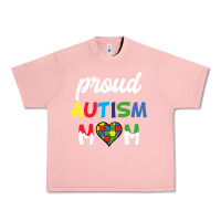 Salmon Proud Autism Mom Mothers Day Gift Autism Awareness Urban Heavy Tee - CowhideDigitalArt