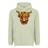 Matcha sunflower headband highland cow Heavyweight Hoodie - Jasminsmagicworld