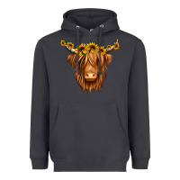 Smoke sunflower headband highland cow Heavyweight Hoodie - Jasminsmagicworld