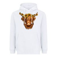 White sunflower headband highland cow Heavyweight Hoodie - Jasminsmagicworld