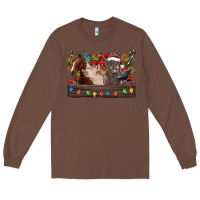 Chestnut festive farmyard gathering Long Sleeve Tee - CowhideDigitalArt
