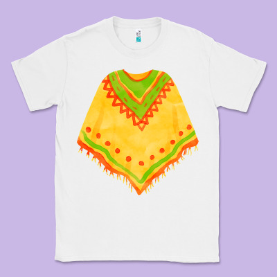 Mexican Poncho Fa Element Classic Tee Designed By Fadigitalartstudio