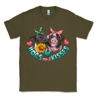 Army Green hogs and kisses pigs Classic Tee - Artiststas