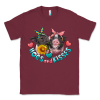 Burgundy hogs and kisses pigs Classic Tee - Artiststas