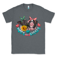 Charcoal Heather hogs and kisses pigs Classic Tee - Artiststas
