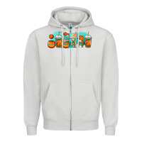 Dove Grey basketball coffee cups Zipper Hoodie - Jasminsmagicworld