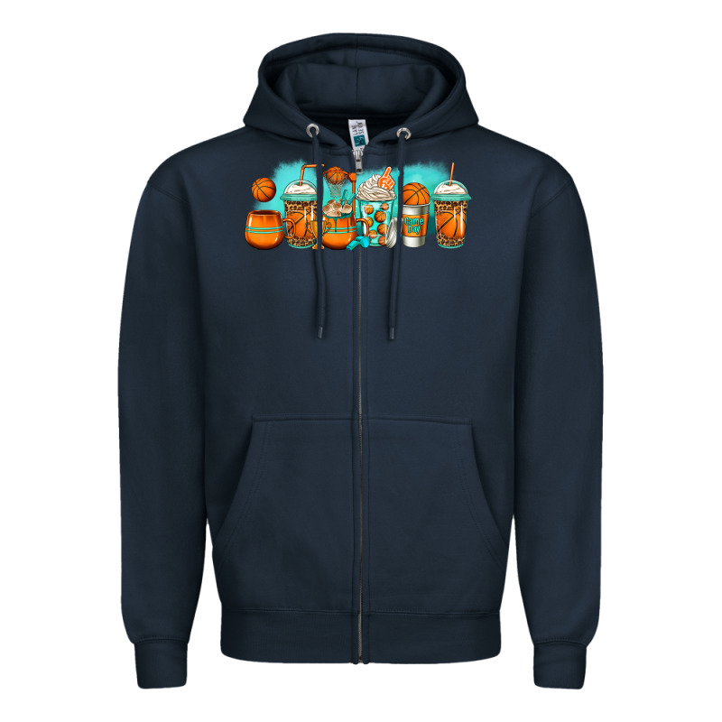 Basketball Coffee Cups Zipper Hoodie by Jasminsmagicworld | Teevron