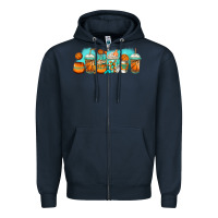 Navy basketball coffee cups Zipper Hoodie - Jasminsmagicworld