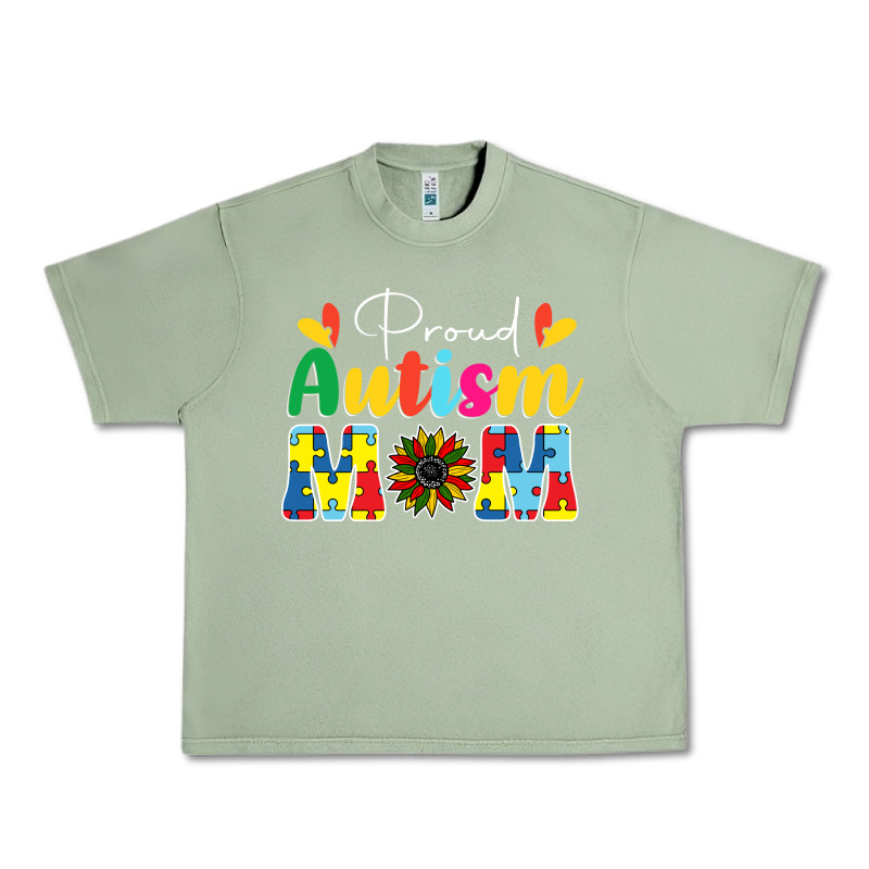 Proud Autism Mom Sunflower Urban Heavy Tee by CowhideDigitalArt | Teevron