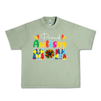 Oil Green Proud Autism Mom sunflower Urban Heavy Tee - CowhideDigitalArt