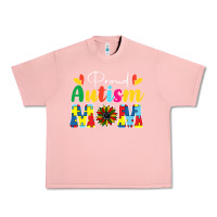 Salmon Proud Autism Mom sunflower Urban Heavy Tee - CowhideDigitalArt
