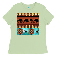 Matcha native american aztec seamless pattern 2 Ladies Tee - BundleAndBundleShop