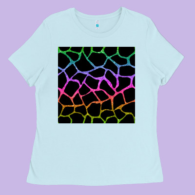 Giraffe Glitter Seamless Pattern Ladies Tee Designed By Bundleandbundleshop