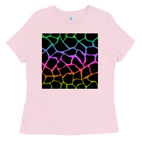 Bubblegum Pink giraffe glitter seamless pattern Ladies Tee - BundleAndBundleShop