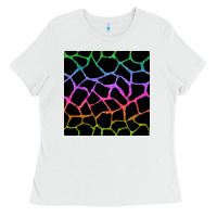 White giraffe glitter seamless pattern Ladies Tee - BundleAndBundleShop