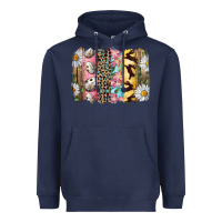 Navy Easter Brushstroke With Quail Eggs Daisy And Bunny Heavyweight Hoodie - RanaPortraitStore