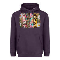 Plum Easter Brushstroke With Quail Eggs Daisy And Bunny Heavyweight Hoodie - RanaPortraitStore