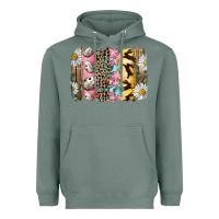 Sage Easter Brushstroke With Quail Eggs Daisy And Bunny Heavyweight Hoodie - RanaPortraitStore