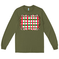 Army Green Christmas Pattern Long Sleeve Tee - CowhideDigitalArt