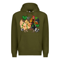 Army Green st patricks day coop animals Premium Hoodie - Artiststas