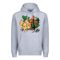 Heather Grey st patricks day coop animals Premium Hoodie - Artiststas
