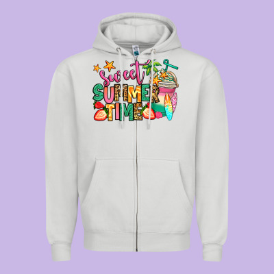 Sweet Summer Time Iced Coffee Zipper Hoodie Designed By Jasminsmagicworld