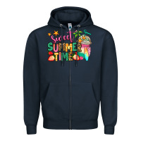 Navy sweet summer time iced coffee Zipper Hoodie - Jasminsmagicworld