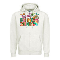 Oatmeal Heather sweet summer time iced coffee Zipper Hoodie - Jasminsmagicworld