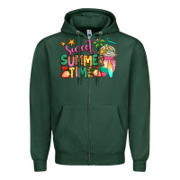 Sports Green sweet summer time iced coffee Zipper Hoodie - Jasminsmagicworld