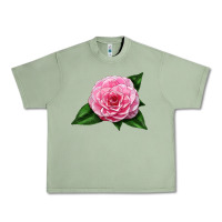 Oil Green Camellia Flower Urban Heavy Tee - LillyAllenDesigns