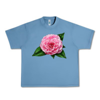 Pebble Blue Camellia Flower Urban Heavy Tee - LillyAllenDesigns
