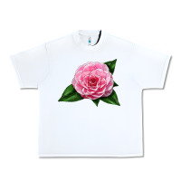 White Camellia Flower Urban Heavy Tee - LillyAllenDesigns