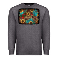 Charcoal Heather christmas sunflowers and buffalo plaid background Premium Sweatshirt - Jasminsmagicworld