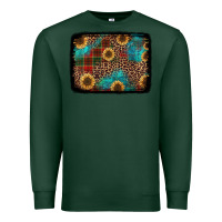 Sports Green christmas sunflowers and buffalo plaid background Premium Sweatshirt - Jasminsmagicworld