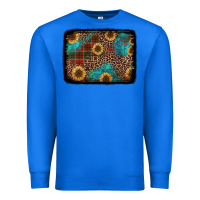 True Royal christmas sunflowers and buffalo plaid background Premium Sweatshirt - Jasminsmagicworld